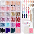 Beetles Press On Nails Kit 720 Pcs Short Almond 24 Colors