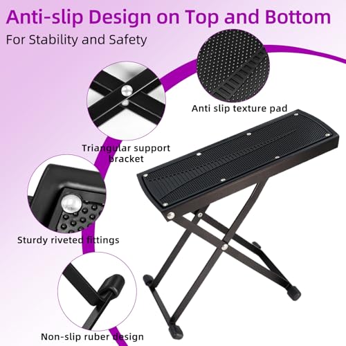 6-Height Adjustable Pedicure Foot Rest | Foldable Stool
