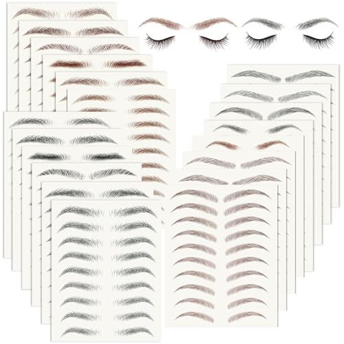 4D Hair-Like Eyebrow Tattoo Stickers, 196 Pairs Waterproof