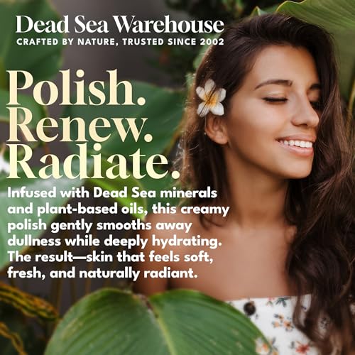 Dead Sea Warehouse ? Amazing Minerals Skin Polish ? 8.8 OZ ? Dead Sea Salt Face & Body Scrub ? All Natural Exfoliating Cleanser ? Unscented ? 2-Pack