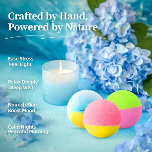 Bath Bomb Gift Set ? 10 Handmade Bath Bombs with Natural Ingredients, 5 Aromatic Scents, Relaxing Spa Bombs for Women, Men, and Kids, Best Birthday Gifts for Stress Relief and Relaxation