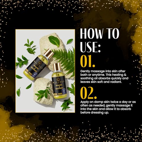 KIYAMEL Healing & Soothing Essential Oils for Itchy Dry Skin Restorative Body Oil with Vitamin E Argan and Jojoba Moisturizing and Soothing Skincare for Adults