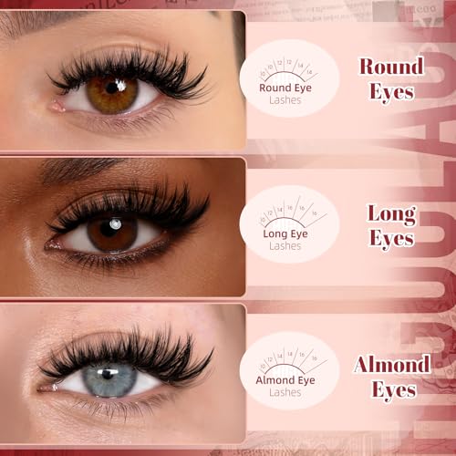 Higu clace Self Adhesive Eyelashes Volume Pre Glued lash clusters kit Mix 10-16mm, Preglued Eyelash No Glue Needed Easy to Use, DIY Eyelash clusters(AD11)