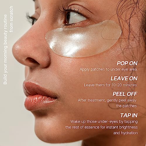 MIZON Snail Gold Eye Gel Patches + Cicaluronic Vegan De-puffing Eye Patches. Intensive eye skincare, anti-wrinkle, de-puffing, refreshing, soothing, hydrating.