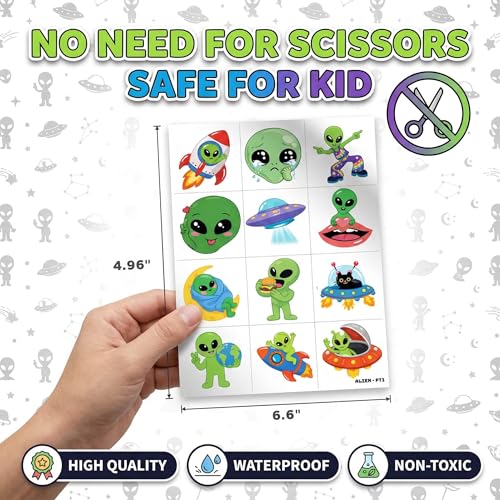 96 Cute Alien Temporary Tattoos for Kids | Space Party Favors