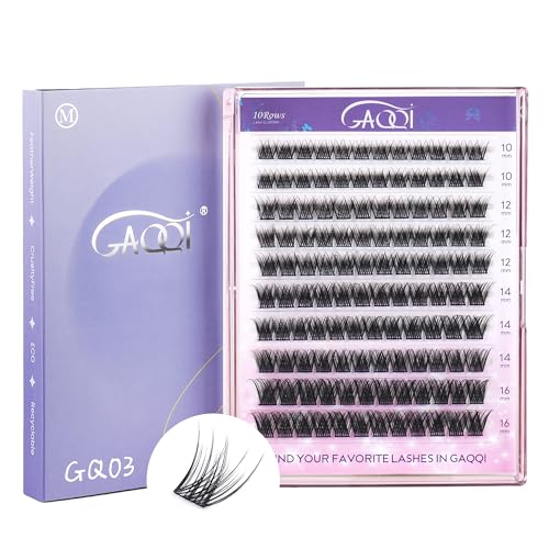 GAQQI Lash Clusters, Eyelash Clusters 120PCS C Curl Individual Lashes, Wispy Cluster Eyelash Extension 10-16mm Mixed Length, Natural Looking Cluster Lashes £¨GQ03, C Curl, 10-16mm)