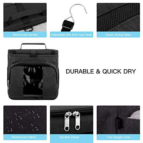 Bukere Shower Caddy Tote Bag, Portable Shower Caddy for College Dorm Travel, Separate Compartment, Large Capacity, Quick Dry Mesh Base, Hanging Toiletry Bath Bag for Student, Gym, Camp, Women Men