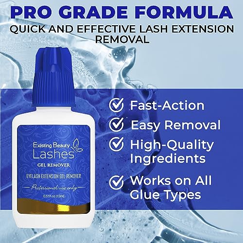 2 Pack Eyelash Extension Remover and Lash Remover for Lash Extensions - Eyelash Glue Remover Dissolves Eyelash Extension Glue by Existing Beauty Lashes 15 ml ea