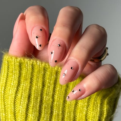 Glamnetic Press-On Nails - Pink Comet Short Almond Kit with Gems