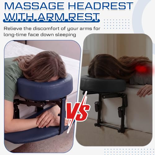 Adjustable Massage Headrest for Bed with Armrest Panel
