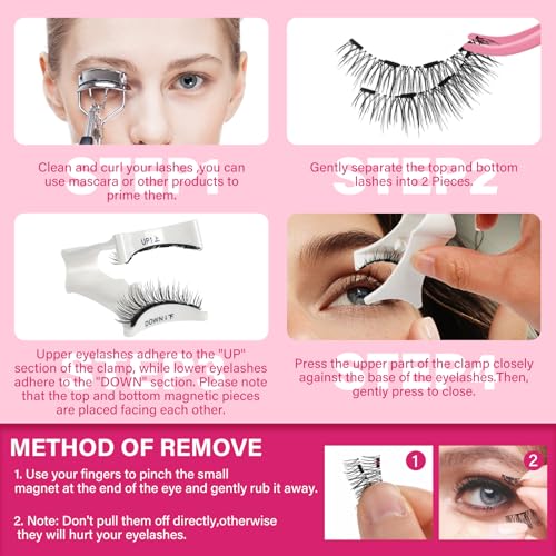 Magnetic Eyelashes with Applicator - Reusable Lashes Kit, No Glue