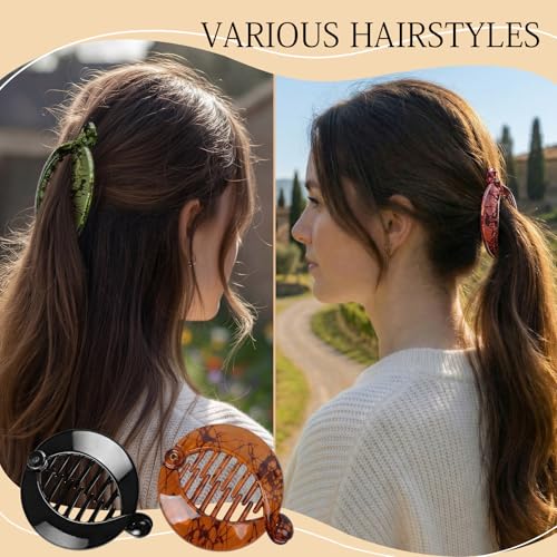 WILLBOND 6 Pack Fishtail Banana Hair Clips - Resin Comb Grips