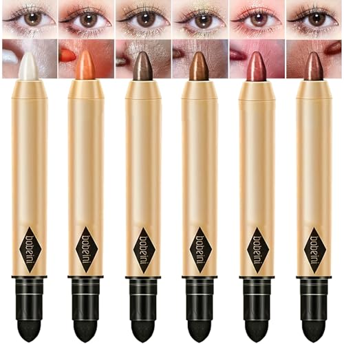 MooGlamor 6-Piece Shimmery Eyeshadow Pen Set with Brush
