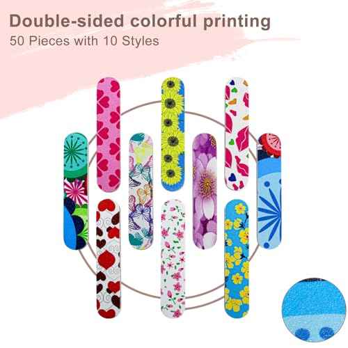 Mini Nail Files (50 Packs), Colorful Emery Boards for Nails Double Sided 180 Grit Emory, Gifts Bulk Fingernails Manicure Tools Shaping Buffing Smoothing Filers Cute 3.5¡±