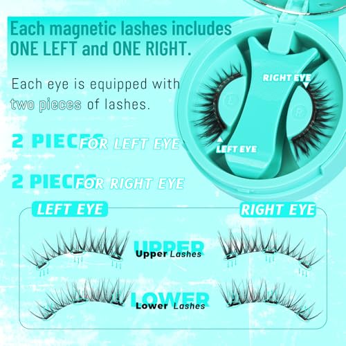 Veleasha Magnetic Eyelashes with Applicator Cat Eye Wispy