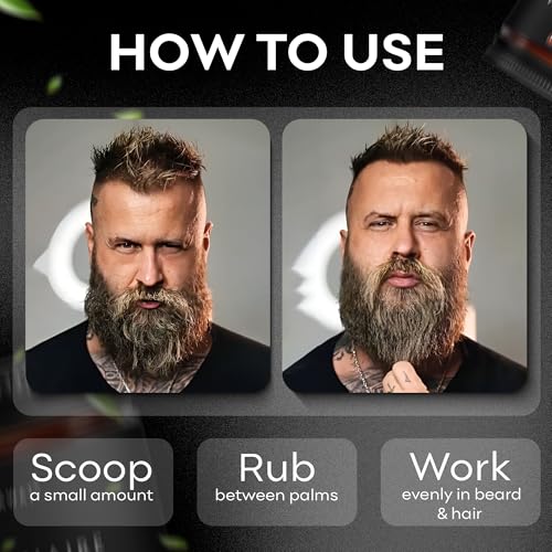 BAHAWAT Hair & Beard Butter for Men Leave-in Conditioner - Barbershop scent - Strengthen & Soften? Made in USA -Organic Natural Ingredients | The Best Beard Butter - 2 oz.