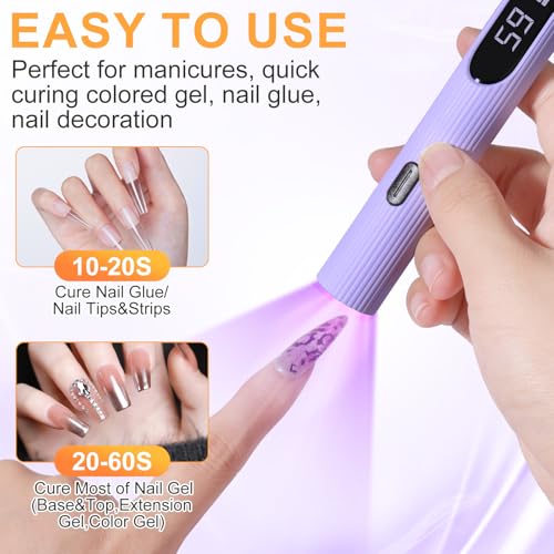 Cordless UV LED Nail Lamp for Gel Nails - Fast Curing & Portable