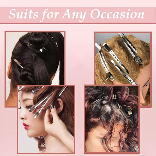 40 Pcs Metal Duck Bill Hair Clips - 3.5 Inch Alligator Clips for Thick & Thin Hair