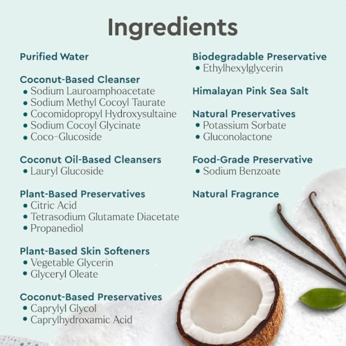 Puracy Comfort Body Wash - Natural Coconut & Vanilla, 48 Oz Pack of 2