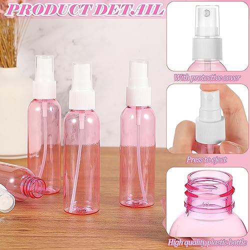 Tanlade 100 Pcs 2oz Refillable Mini Spray Bottles - Clear Plastic Mist Sprayers for Travel & Cosmetic Use
