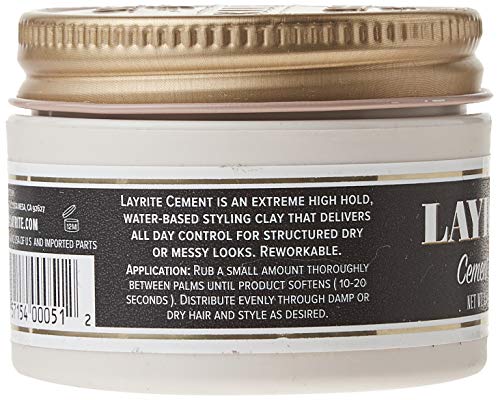 Layrite Deluxe Cement Hair Clay 1.5oz Matte Hold
