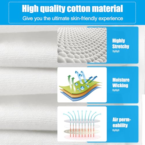 FourSeas White Cotton Moisturizing Gloves for Overnight Care - 7 Pairs