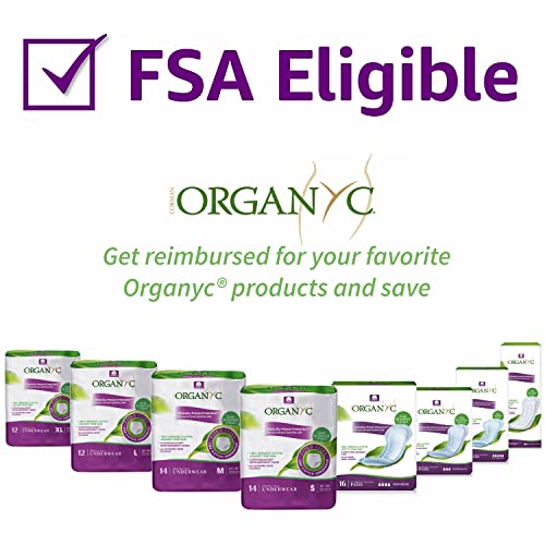 Organyc 100% Organic Cotton Incontinence Pads - Maximum Flow, 16 Count