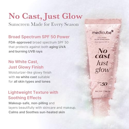 medicube After Sun Care Trio Set: Zero Pore Capsule Cleansing Foam, Collagen Glow Sunscreen, Hypochlorous Acid Power Soothing Spray | Deep Cleanse, Shield & Soothe | Face wash, Sunscreen, Facial Spray