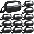 Buryeah 12 Pieces Toiletry Bags Bulk for Women Men Translucent Small Travel Makeup Pouch Portable Waterproof Organizer Set for Accessories Toiletries Gifts for Wedding(Black)