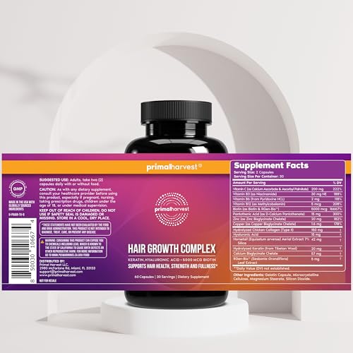Primal Harvest Hair Growth Complex Supplement - 30 Servings