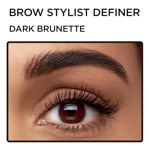 L'Oreal Paris Makeup Brow Stylist Definer Waterproof Eyebrow Pencil, Ultra-Fine Mechanical Pencil, Draws Tiny Brow Hairs and Fills in Sparse Areas and Gaps, Dark Brunette, 0.003 Ounce (Pack of 1)