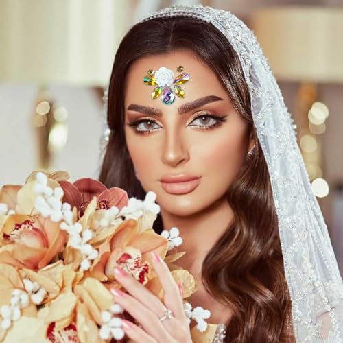 16 PCS Rainbow 3D Rhinestone Crystal Tattoo Sticker for Women Eyebrow drill Glitter Eyeliner Eyebrow Makeup Face Eyes Diamond Temporary Tattoo Festival Decorations Accessory