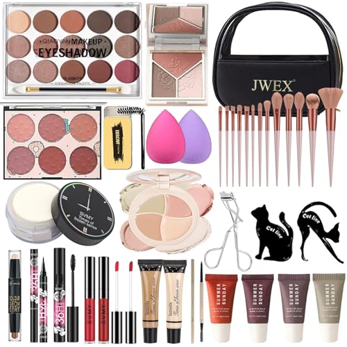 37-Piece Makeup Kit for Women - Full Face Set with Eyeshadow & Brushes