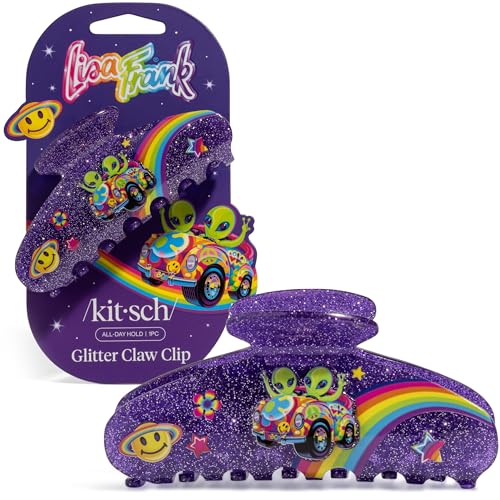 Lisa Frank x Kitsch Glitter Hair Claw Clip - Zoomer & Zorbit Strong Hold