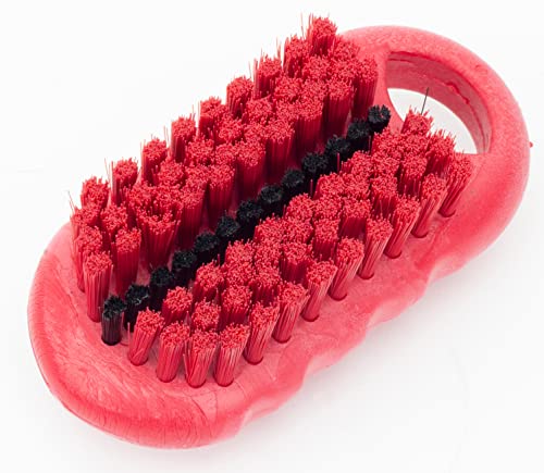 SPARTA Nail Scrub Brush Commercial-Grade, Heavy-Duty Hand and Fingernail Brush with Stiff Bristles for Gardeners, Mechanics, And Foodservice Personnel, Plastic, 5 Inches, Red