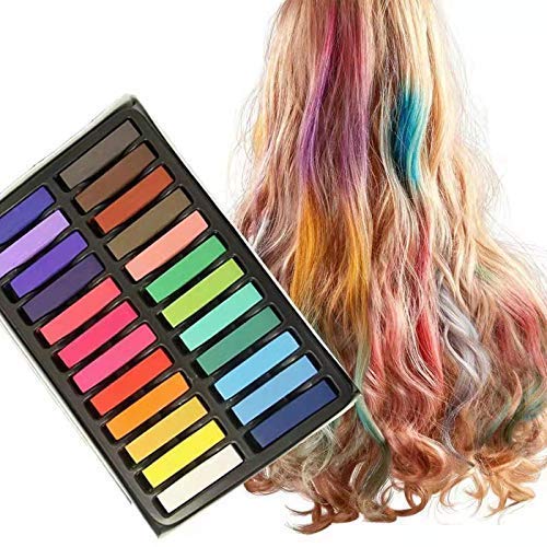 Hair Chalk Set for Kids and Pets Temporary Dog Hair Dye,Mordely 24 Colors Washable Hair Dye Art,Best Gift for Party,Halloween,Birthday,New Year,Easter & Cosplay Makeup (Hair Chalk Set1)