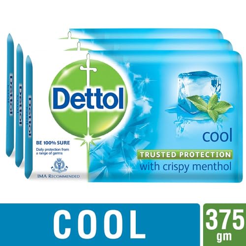 Dettol Cool Bar Soap for Healthy Skin Pack of 3 (3 X 125 g)