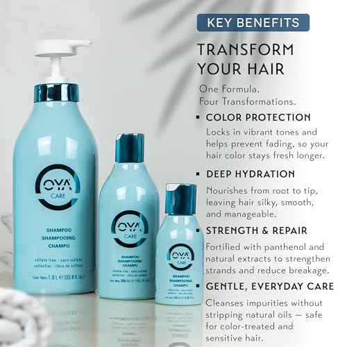 OYA Gentle Moisturizing Shampoo for Color Treated, Dry, Damaged & Normal Hair ? Sulfate-Free Hydrating Cleanser with Sea Kelp, Green Tea & Panthenol ? Professional Hair Care Formula ? 1L / 33.8 fl oz