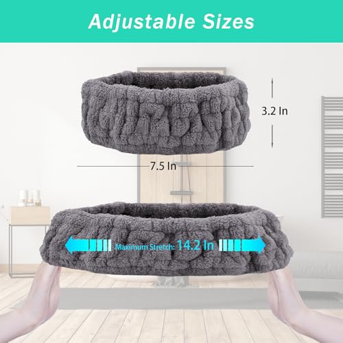 Microfiber Spa Headband 3-Pack - Soft Terry Cloth for Face & Makeup