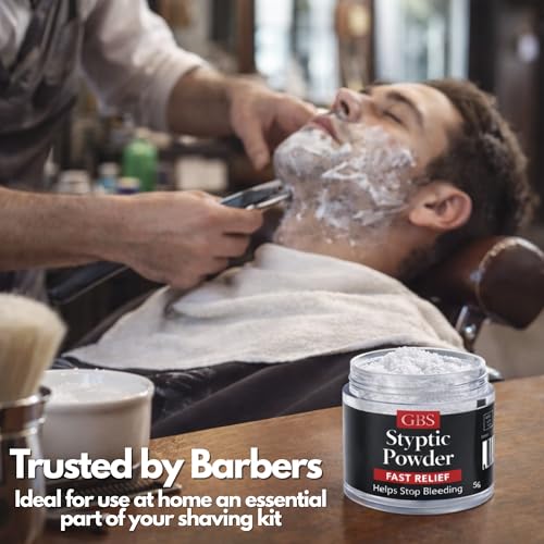G.B.S Styptic Powder Jars 0.18 oz (3-Pack) - Quick Stop Bleeding for Shaving Nicks & Razor Cuts