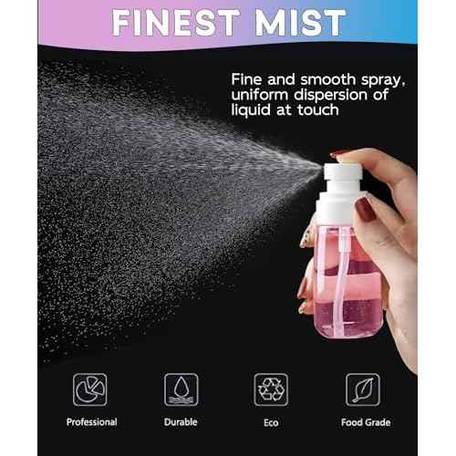 6 Pack Small Spray Bottles - Travel Size 3 Pack 1oz/30ml and 3 Pack 2oz/60ml with 3pcs Funnels, Fine Mist Mini Plastic Refillable Spray Bottles - Pink