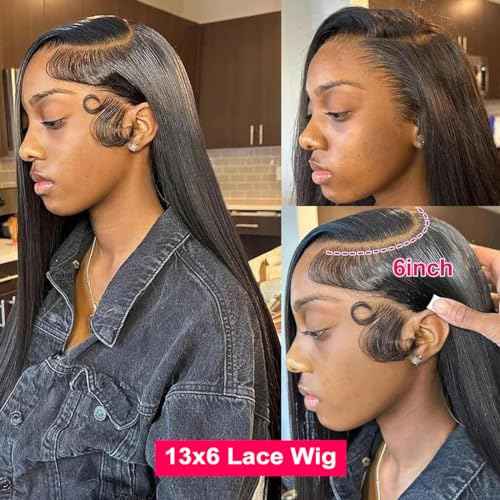 Straight Human Hair Wigs for Women Lace Front Wigs Pre Plucked Glueless 13x6 HD Lace Front Wigs Human Hair 180% Density Straight Frontal Wigs Human Hair 20 Inch