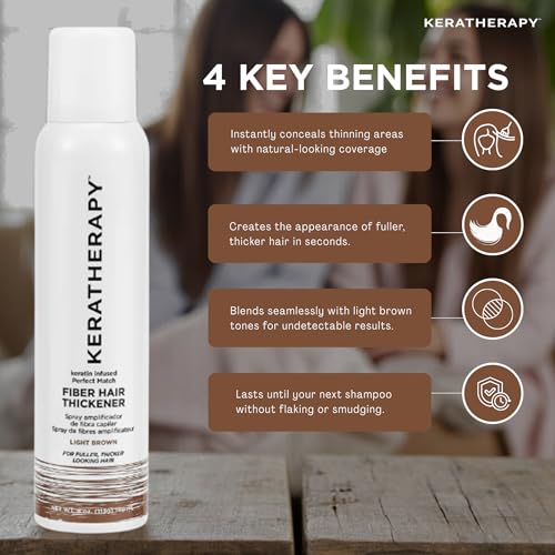 Keratherapy Keratin Hair Thickener Spray Light Brown 4oz