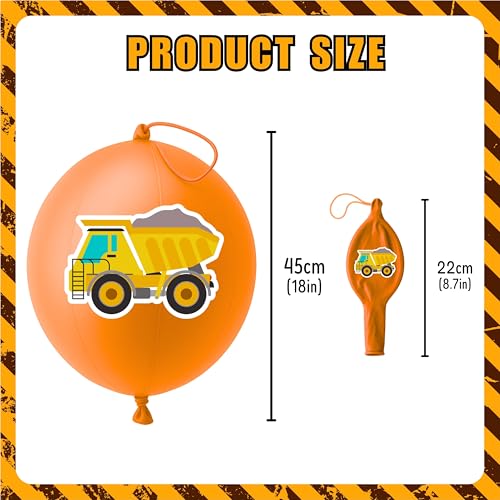 Construction Party Favors - 72 PCS Combo Pack with Balloons & Tattoos