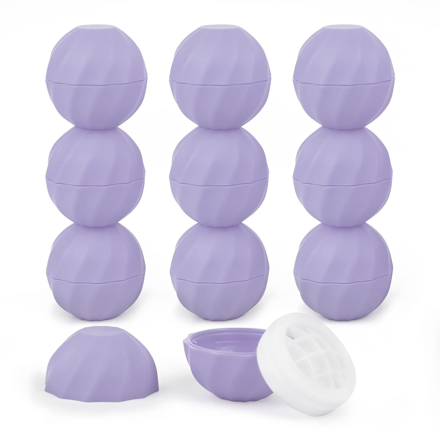 longway 0.24Oz (7ml) Empty Lip Balm Sphere Containers | Screw Cap Lipstick Tubes/Chapstick Tubes/Chapstick Holder for Lip Gloss & BPA FREE (Pack of 10 (Light Purple)