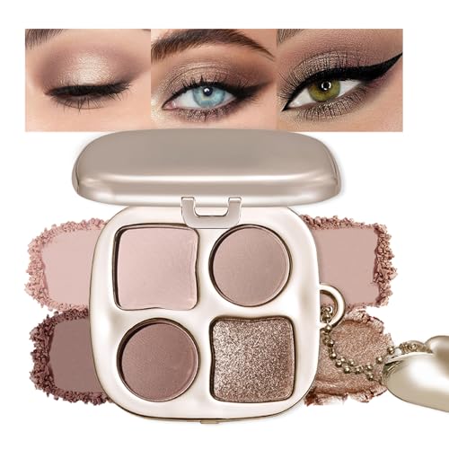 Mini Neutral Nude Cool-Toned Eyeshadow Makeup Palette with Mirror ? Matte & Shimmer High Pigment Blendable Long-Lasting Mini Smokey Eye & Contour Makeup Palette, Perfect for Blue, Green & Brown Eyes