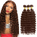 Chocolate Brown Body Wave Human Hair Bundles - 26/28/30 Inch