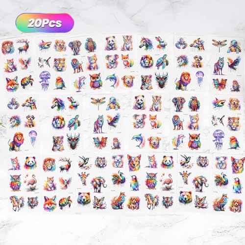 120PCS Temporary Tattoos for Kids, Cute Animal Temporary Tattoos for Boys Girls, Fake Tattoos Stickers for Birthday Party Gifts, Home Activity, Class Prizes, Carnival Rewards