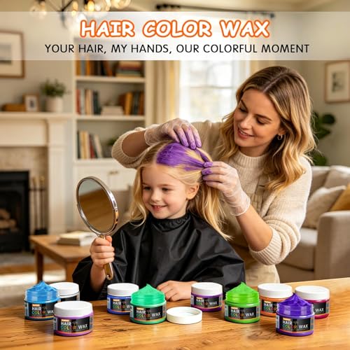 10-Color Temporary Hair Color Wax Set for Kids - Washable & Non-Sticky