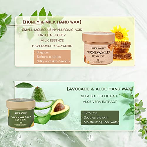 VIOLA HOUSE Honey & Milk Peel-Off Hand Wax Mask for Dry Hands, 150g